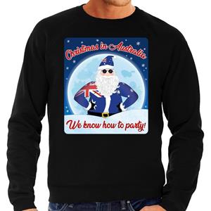 Bellatio Foute Australie kersttrui Christmas in Australia zwart voor here (48) Zwart