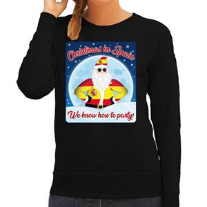 Bellatio Foute Spanje kersttrui Christmas in Spain zwart voor dames