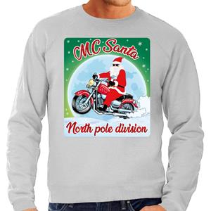 Bellatio Foute Kersttrui MC Santa grijs voor heren