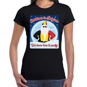 Bellatio Fout Belgie kerst shirt Christmas in Belgium zwart dames Zwart