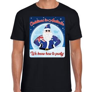 Bellatio Fout Australie kerst shirt Christmas in Australia zwart heren (48) Zwart