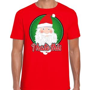 Bellatio Fout kerst shirt I hate this rood voor heren