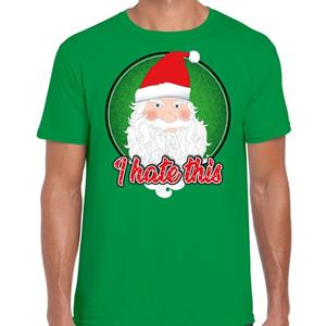 Bellatio Fout kerst shirt I hate this groen voor heren