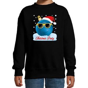 Bellatio Foute kersttrui / sweater coole kerstbal zwart voor jongens