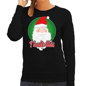 Bellatio Foute Kersttrui I hate this zwart voor dames