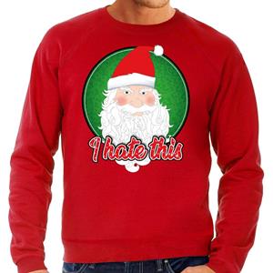 Bellatio Foute Kersttrui I hate this rood voor heren