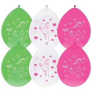 6x Paarden themafeest ballonnen 30 cm Multi