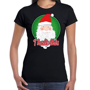 Bellatio Fout kerst shirt I hate this zwart voor dames