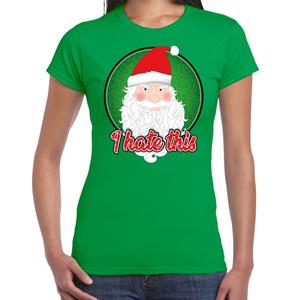 Bellatio Fout kerst shirt I hate this groen voor dames