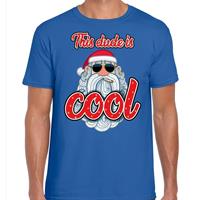 Bellatio Fout kerst shirt Stoere kerstman this dude is cool blauw heren Blauw