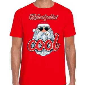 Bellatio Fout kerst shirt Stoere kerstman motherfucking cool rood heren (48) Rood