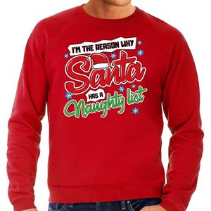 Bellatio Foute Kersttrui why santa has a naughty list rood voor heren