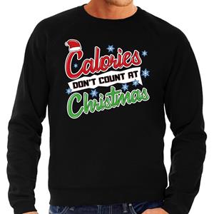 Bellatio Foute Kersttrui calories dont count christmas zwart voor heren