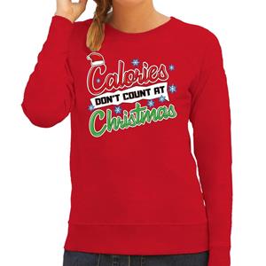 Bellatio Foute Kersttrui calories dont count christmas rood voor dames