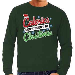 Bellatio Foute Kersttrui calories dont count christmas groen voor heren