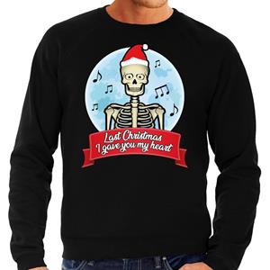 Bellatio Foute Kersttrui zwart Last Christmas I gave you my heart heren (48) Zwart