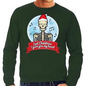 Bellatio Foute Kersttrui groen Last Christmas I gave you my heart heren (48) Groen