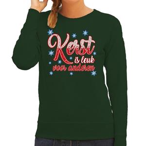 Bellatio Foute kersttrui groen kerst is leuk voor anderen voor dames