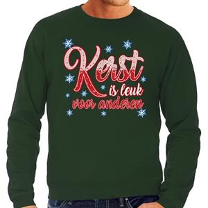 Bellatio Foute Kersttrui kerst is leuk voor anderen groen voor heren