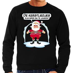 Bellatio Foute Kersttrui de kerstliedjes zijn om te janken zwart heren (48) Zwart