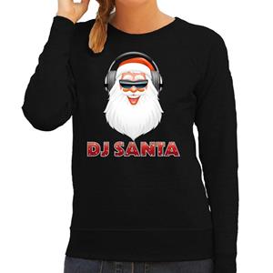 Bellatio Foute kersttrui zwart DJ santa met koptelefoon voor dames