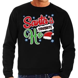 Bellatio Foute Kersttrui Santa his favorite Ho zwart voor heren