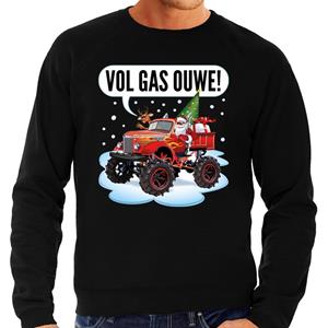 Bellatio Foute Kersttrui monstertruck santa zwart voor heren