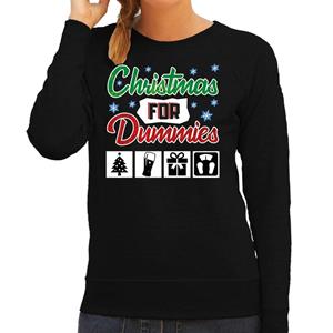 Bellatio Foute Kersttrui Christmas for dummies zwart voor heren