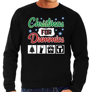 Bellatio Foute Kersttrui Christmas for dummies zwart voor heren