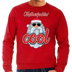 Bellatio Foute Kersttrui stoere kerstman motherfucking cool rood heren (48) Rood