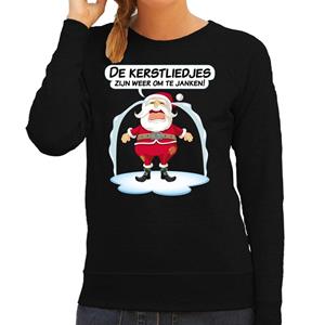 Bellatio Foute Kersttrui de kerstliedjes zijn om te janken zwart dames Zwart