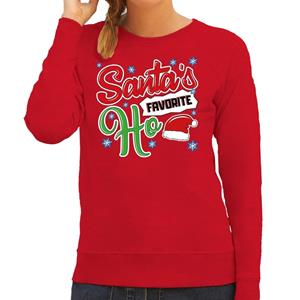 Bellatio Foute Kersttrui Santa his favorite Ho rood voor dames