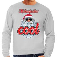 Bellatio Grote maten Kersttrui kerstman motherfucking cool grijs heren (60) Grijs