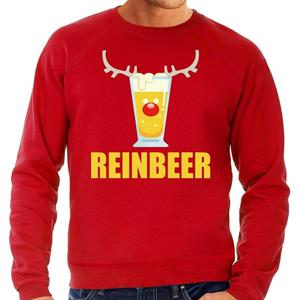 Bellatio Grote maten foute kersttrui Reinbeer rood voor heren