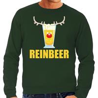 Bellatio Grote maten foute kersttrui Reinbeer groen voor heren