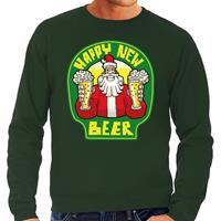 Bellatio Grote maten Nieuwjaar / Kersttrui happy new beer groen heren (60) Groen