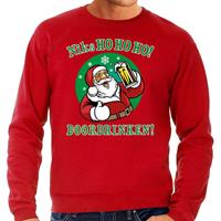 Bellatio Grote maten Kersttrui Niks ho ho ho doordrinken bier rood heren (60) Rood