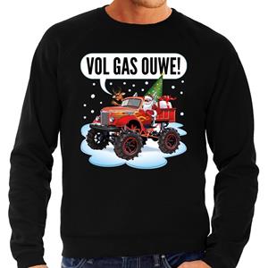 Bellatio Grote maten foute Kersttrui monstertruck santa zwart voor heren