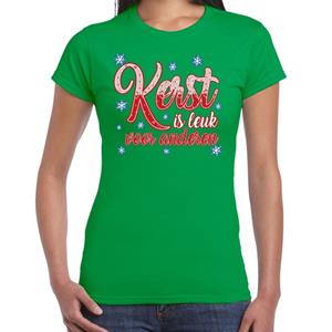 Bellatio Fout kerstshirt groen kerst is leuk voor anderen voor dames