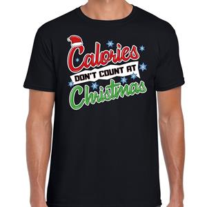 Bellatio Fout Kerst shirt christmas calories zwart voor heren