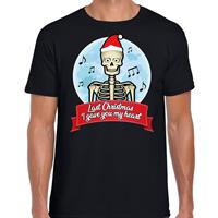 Bellatio Fout Kerst shirt last christmas i gave you my heart zwart heren Zwart