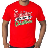 Bellatio Grote maten foute Kerst shirt christmas calories rood heren Rood