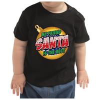 Bellatio Kerstshirt my friend Santa is the best zwart baby jongen/meisje 68 (3-6 maanden) Zwart