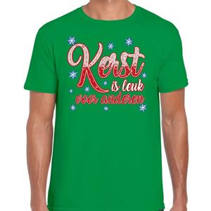 Bellatio Kerst shirt Kerst is leuk voor anderen groen heren (48) Groen