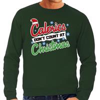 Bellatio Grote maten Kersttrui calories dont count christmas groen heren (60) Groen
