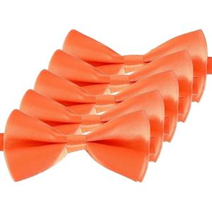 5x Oranje verkleed vlinderstrikjes 14 cm voor dames