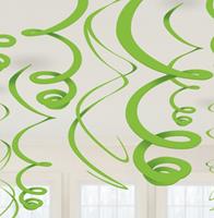 amscan Hangdecoratie Swirls groen 12-delig