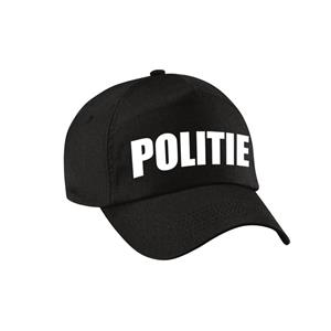Zwarte politie agent verkleed pet / cap voor kinderen