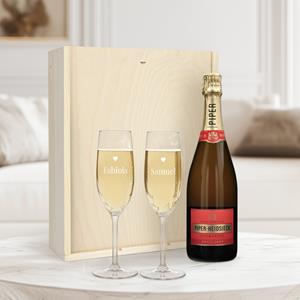 YourSurprise Champagnepakket met gegraveerde glazen - Piper Heidsieck Brut (750ml)