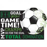uitnodigingen Soccer Goal Getter groen 8 stuks